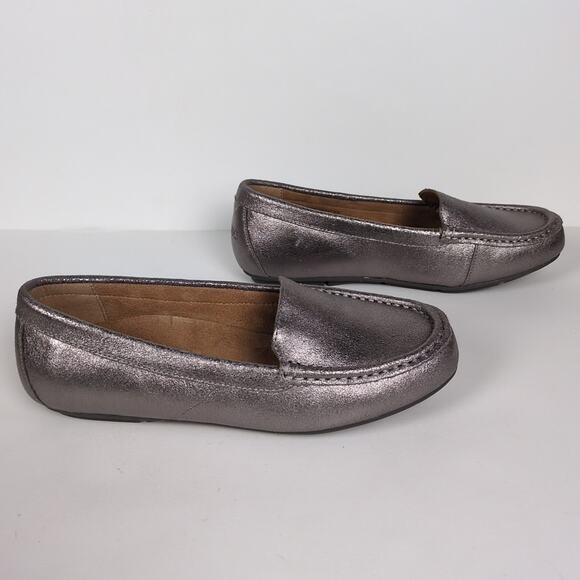 VIONIC Debbie Loafer Metallic Silver Leather Orthotic Comfort Women's 7.5 Wide - Picture 4 of 9